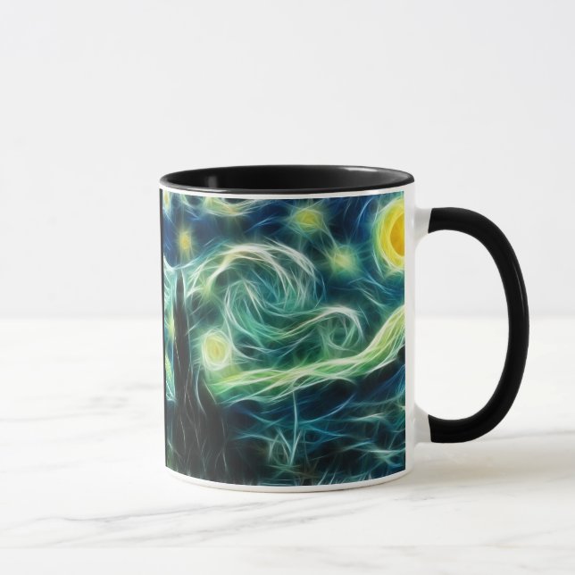 Starry Nachtvan- goghFraktalkunst Tasse (Rechts)