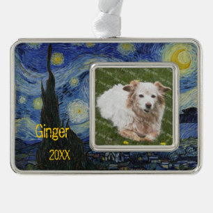 Starry Nachtvincent van gogh Foto Rahmen-Ornament Silber