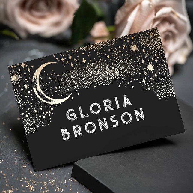 Starry Nigh Moon individuelle Gästekarte Tischnummer (Celestial Place Cards)