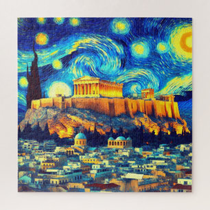 Starry Night Acropolis Athen Griechenland