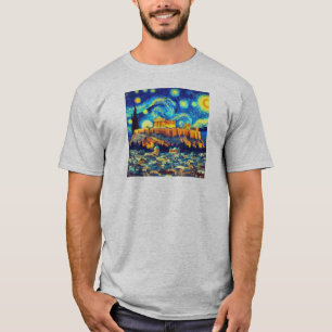 Starry Night Acropolis Athen Griechenland T-Shirt