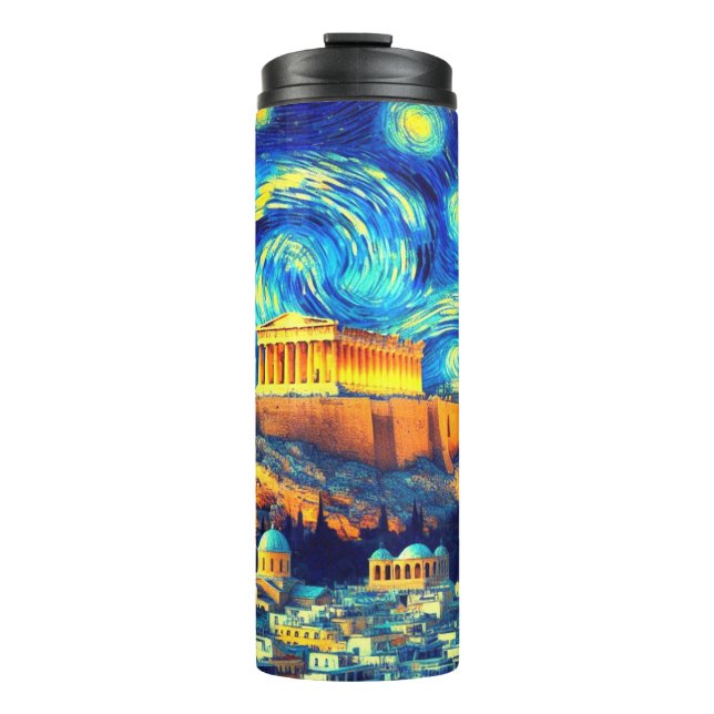 Starry Night Acropolis Athen Griechenland Thermosbecher (Vorderseite)