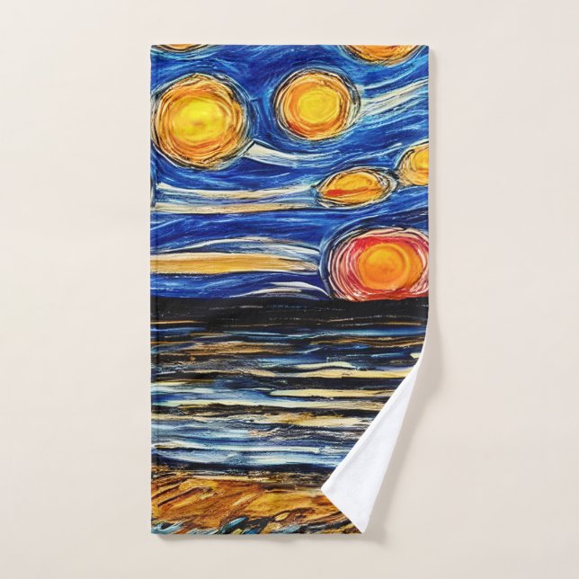 Starry Night am Strand Handtuch (Handtuch)