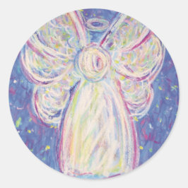 Starry Night Angel Runder Aufkleber