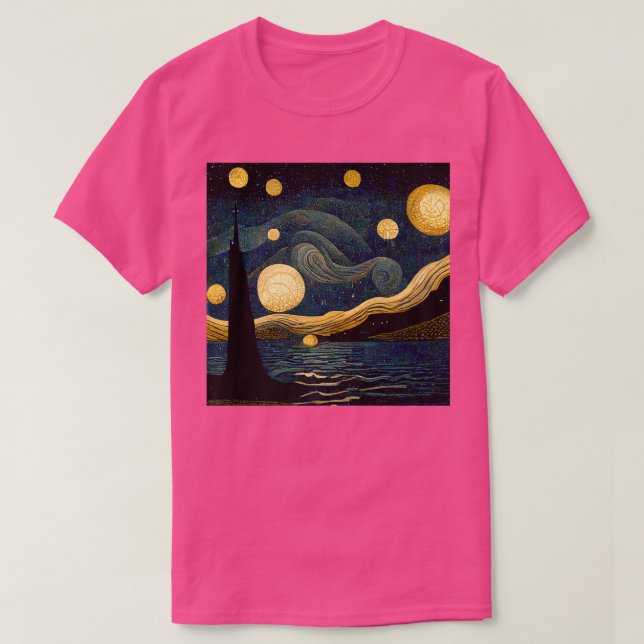 Starry Night Art Deco Vincent van Gogh Art Premium T-Shirt (Design vorne)