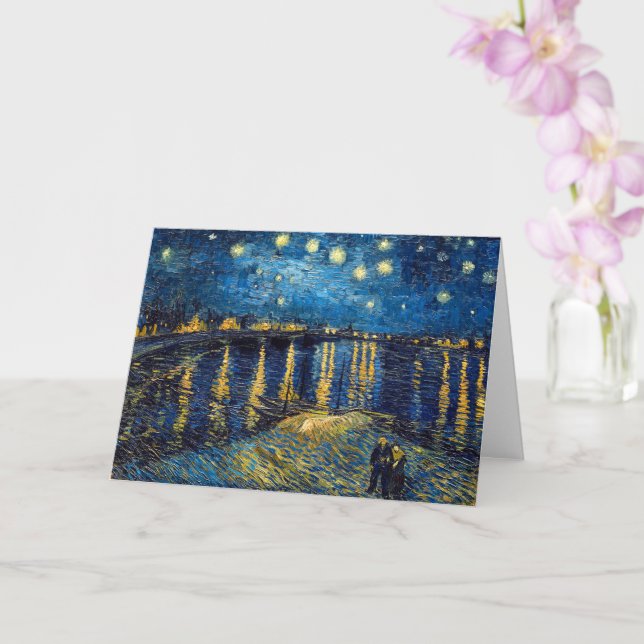 Starry Night auf der Rhone | Van Gogh | Karte (Orchidee)