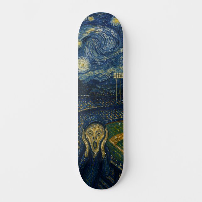 Starry Night Baseball Stadium Skateboard Deck (Vorderseite)