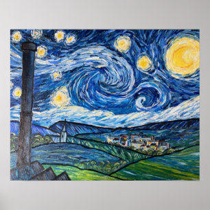 Starry Night Belmont Lancashire Poster