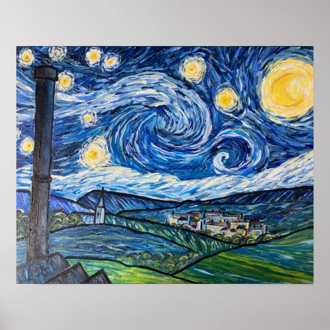 Starry Night Belmont Lancashire Poster (Vorne)