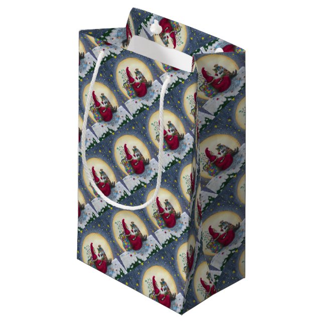 Starry Night Belsnickle Santa CHRISTMAS PAKETE Kleine Geschenktüte (Vorderseite Schrägansicht)
