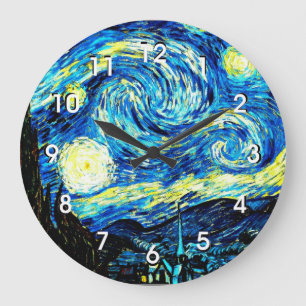 Starry Night, berühmtes Gemälde von vincent van  Große Wanduhr