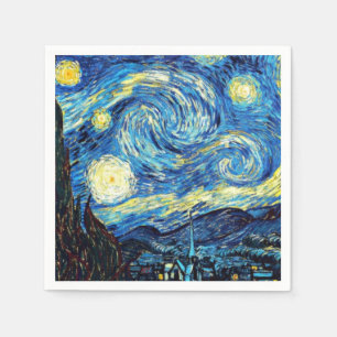 Starry Night, berühmtes Kunstwerk von Vincent van  Serviette