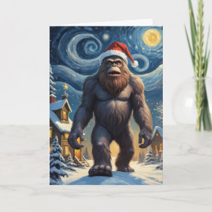 Starry Night Bigfoot Sasquatch Weihnachten Custom Karte