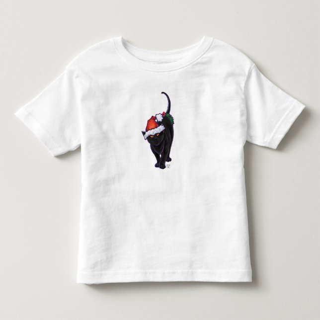 Starry Night Black Cat Weihnachten Kleinkind T-shirt (Vorderseite)
