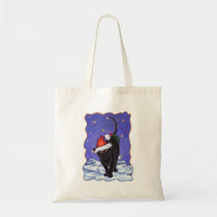 Starry Night Black Cat Weihnachten Tragetasche