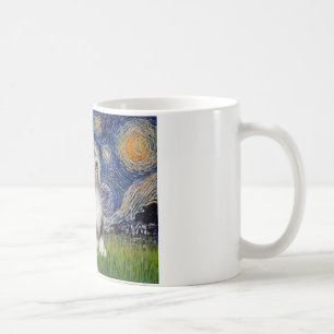 Starry Night - Black & White Tibetan Terrier Kaffeetasse