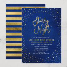 Starry Night Blue Watercolor Imitats Gold Scool Da