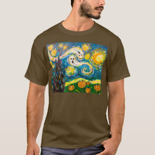 Starry Night Boo Pumpkin Halloween, Van Gogh Happy T-Shirt