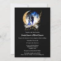 Starry night bridal Paar Silhouette Blue