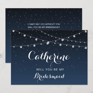 Starry Night Bridesmaid Vorschlagkarte Einladung