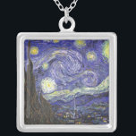 Starry Night by Van Gogh Square Halskette<br><div class="desc">Starry Night von Van Gogh für den Kunstliebhaber oder Träumer in Ihrem Leben.</div>