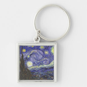 Starry Night by Van Gogh Square Schlüsselanhänger