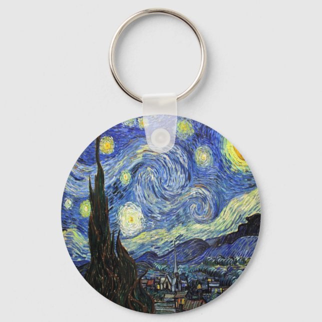 Starry Night by Vincent Van Gogh 1889 Schlüsselanhänger (Vorderseite)