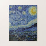 Starry Night by Vincent Van Gogh / berühmte Kunst<br><div class="desc">Jigsaw Puzzle: Holländische Kunstwerke "The Starry Night" & Vincent van Gogh ist ein Öl auf Leinwand, das im Juni 1889 gemalt wurde. Es beschreibt den Ausblick aus dem nach Osten gerichteten Fenster seines Asylzimmers in Saint-Rémy-de-Provence, kurz vor Sonnenaufgang. Van Gogh ist postimpressionistischer Maler und die Sternennacht gehört zu seinen besten...</div>