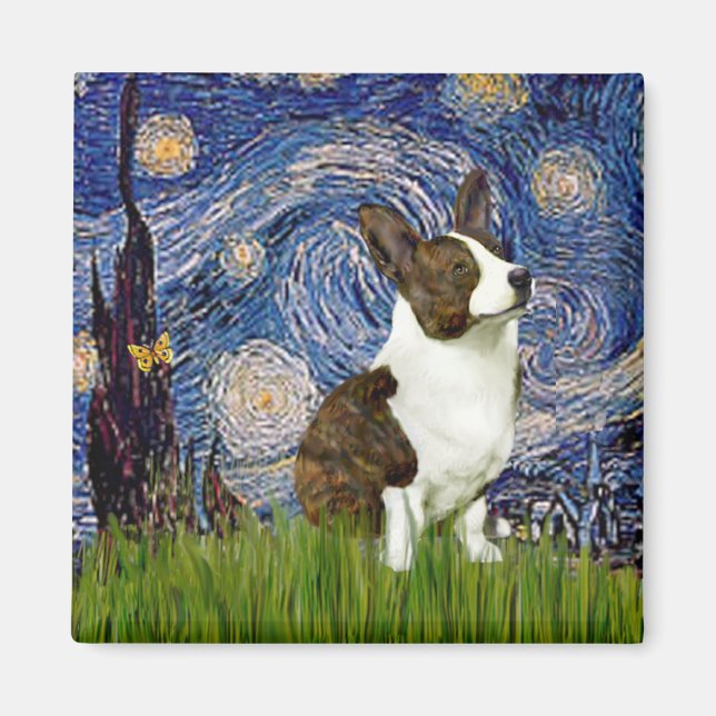 Starry Night - Cardigan Welsh Corgi Magnet (Vorne)