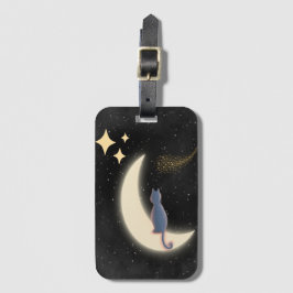 Starry Night Cat and Crescent Moon Gepäckanhänger