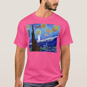 Starry Night Cat, Van Gogh Cat, Cat Lover T-Shirt