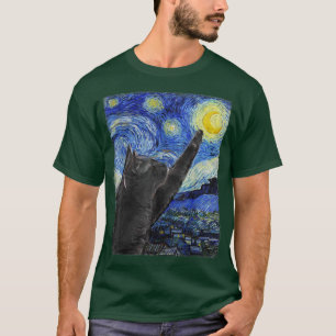Starry Night Cat Van Gogh Cat T-Shirt