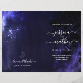 Starry Night Celestial Night Sky Hochzeitsprogramm