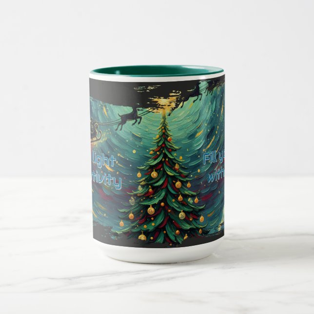 Starry Night Christmas Santa Mug Tasse (Zentrum)