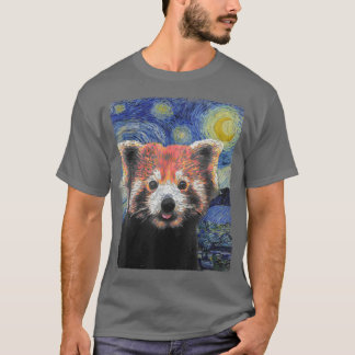 Starry Night Colorful Red Panda T-Shirt