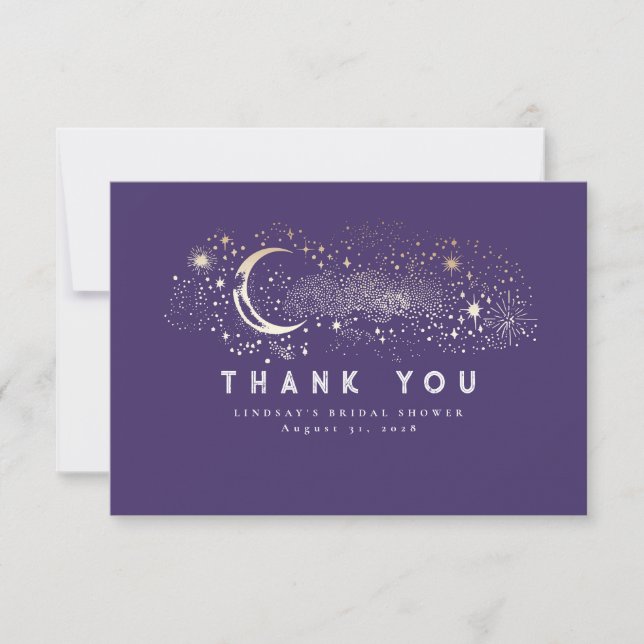 Starry Night Crescent Moon Klein Danke (Vorderseite)