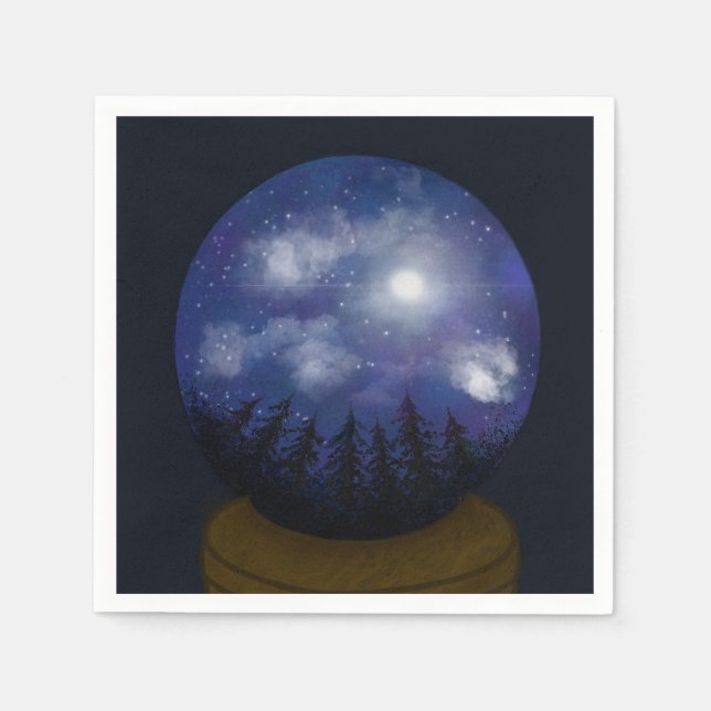Starry Night Crystal Ball Napkin Serviette (Vorderseite)