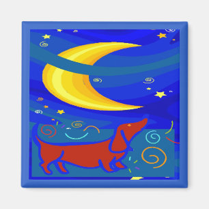 Starry Night Dackel Magnet