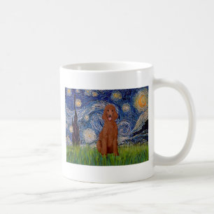 Starry Night - Dark Red Standard Poodle #1 Kaffeetasse