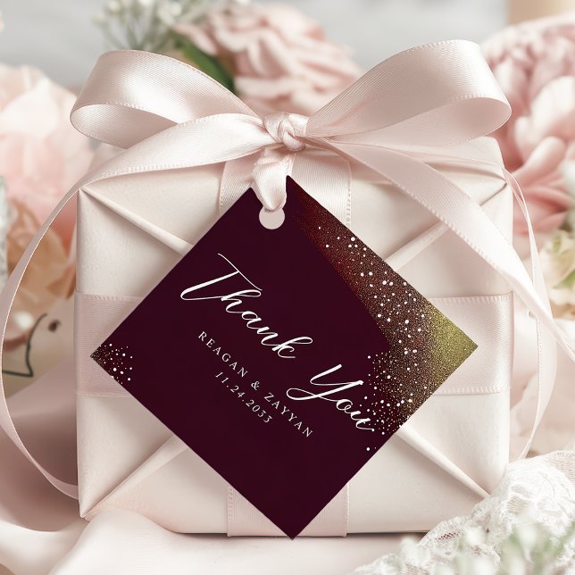 Starry Night Deep Crimson Wedding Vielen Dank Geschenkanhänger (Von Creator hochgeladen)