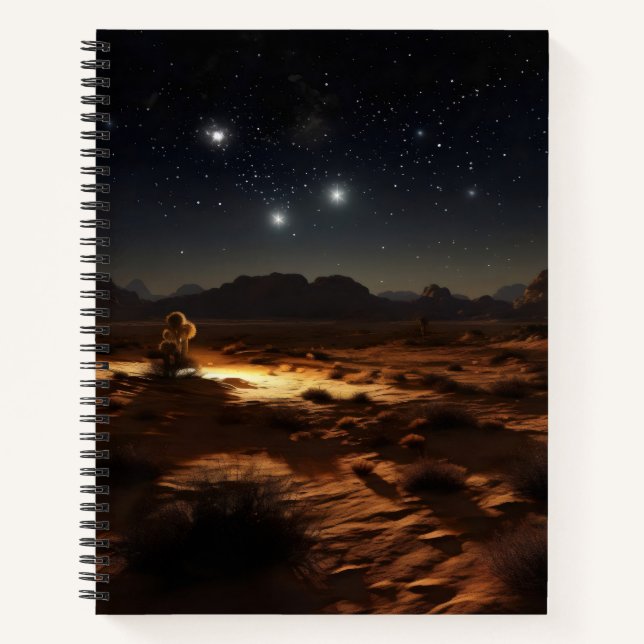 Starry Night Desert Notizbuch (Vorderseite)