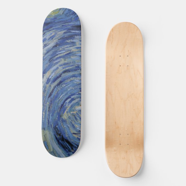 "Starry Night" Detail von Van Gogh Skateboard (Vorderseite)