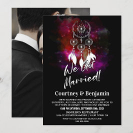 Starry Night Dream Catcher Wedding Reception Foto Einladung