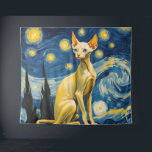 Starry Night Elf Sphynx Cat Wall Art Deco Wandteppich<br><div class="desc">Verschaffen Sie Ihren Raum mit unserem Kunstdekor "Sphynx Cat Wand", einer skurrilen Fusion von Van Gogh inspirierter Kunst und feliner Gnade. Dieses einzigartige Tapisserie zeichnet sich durch ein bezauberndes Design einer eleganten, aus dem Elf stammenden Sphynxkatze vor dem Hintergrund des Sternenhimmels aus. Ideal für Katzenliebhaber und Fantasy-Liebhaber, unsere Tapete fügt...</div>