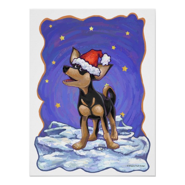 Starry Night Festive Chihuahua Poster (Vorderseite)