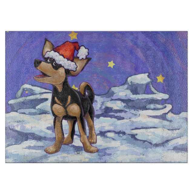 Starry Night Festive Chihuahua Schneidebrett (Vorderseite)