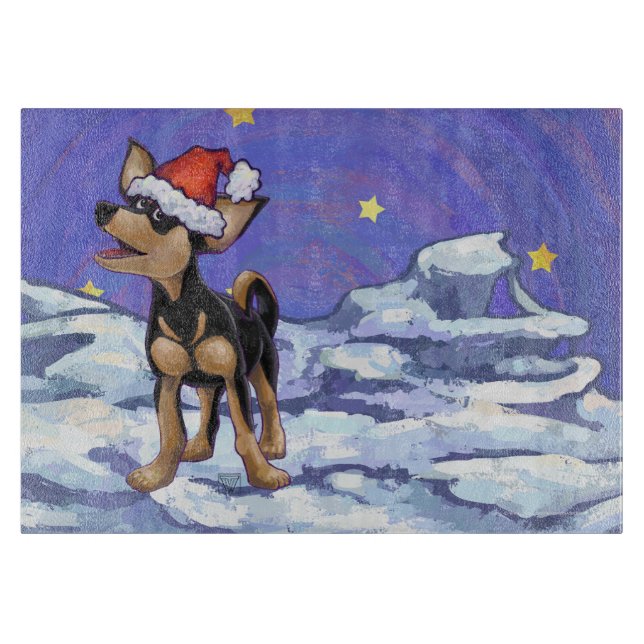 Starry Night Festive Chihuahua Schneidebrett (Vorderseite)