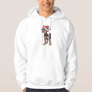 Starry Night Festive Chihuhua in Weihnachtsmannmüt Hoodie