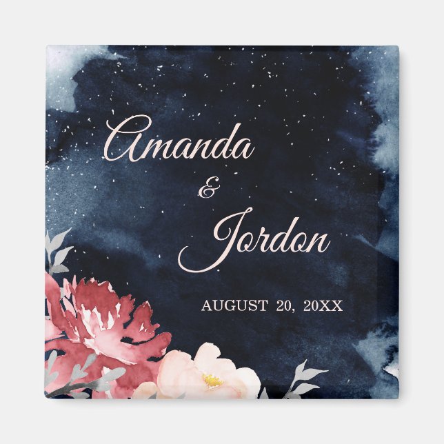 Starry Night Floral Mariage Magnet (Devant)