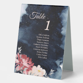 Starry Night Floral Table Zelt Unterschreiben mit  Tischaufsteller